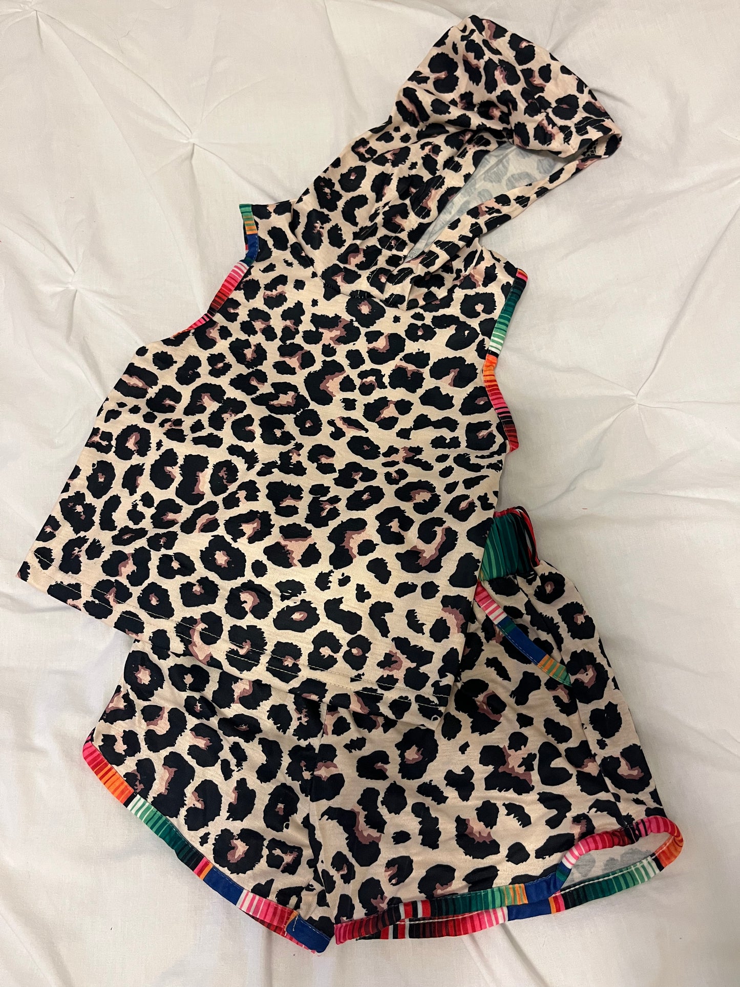 Cheetah/serape shorts set