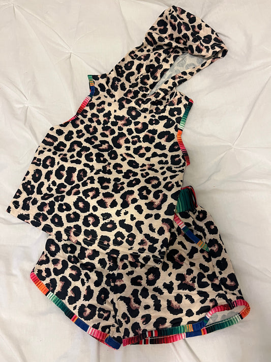 Cheetah/serape shorts set