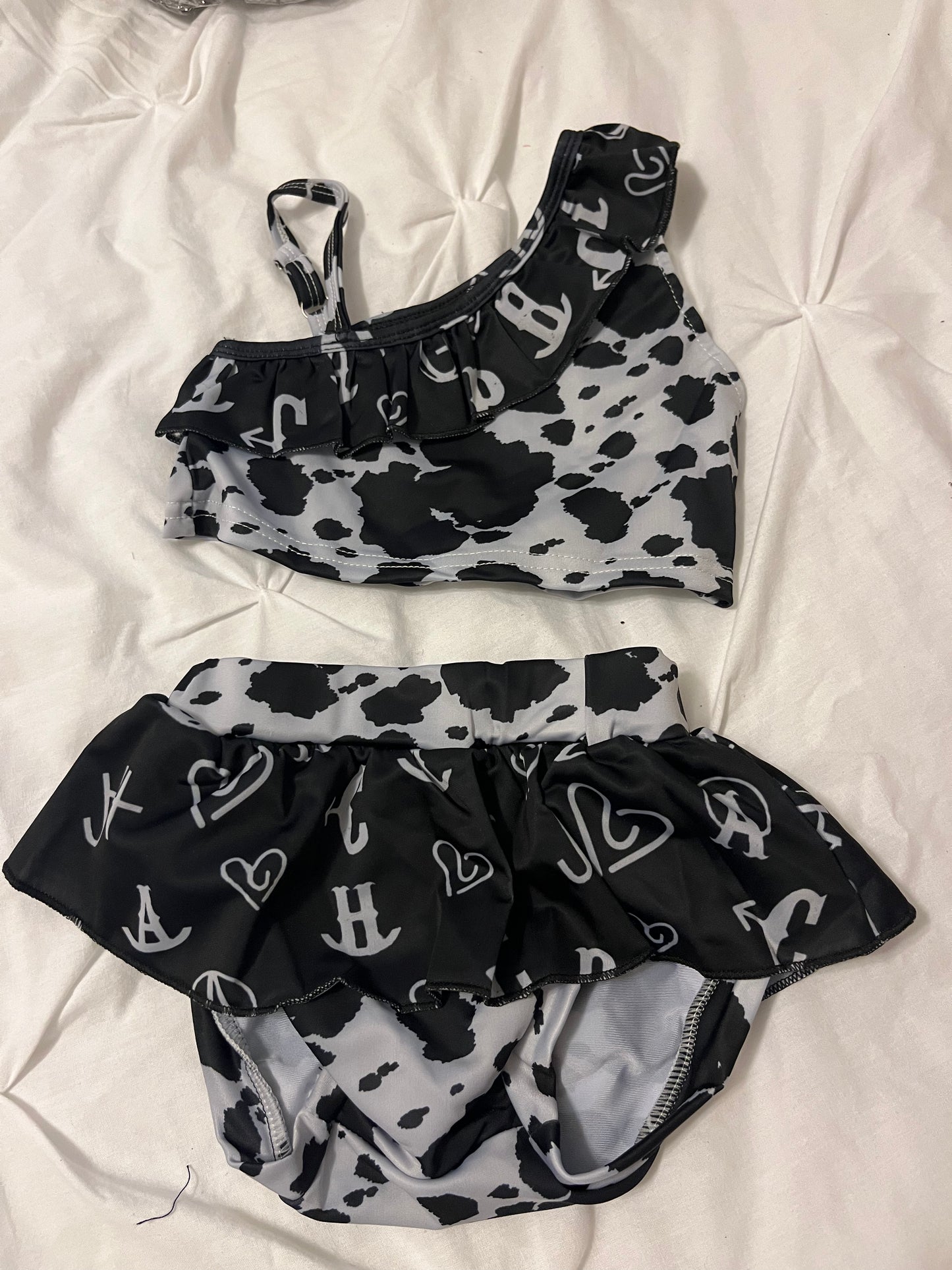 Cowhide and cattle brand swimsuit