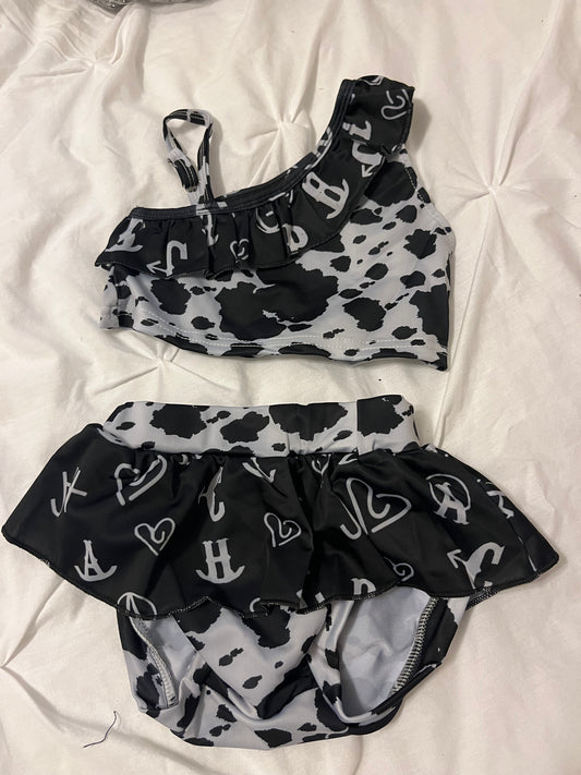 Cowhide and cattle brand swimsuit