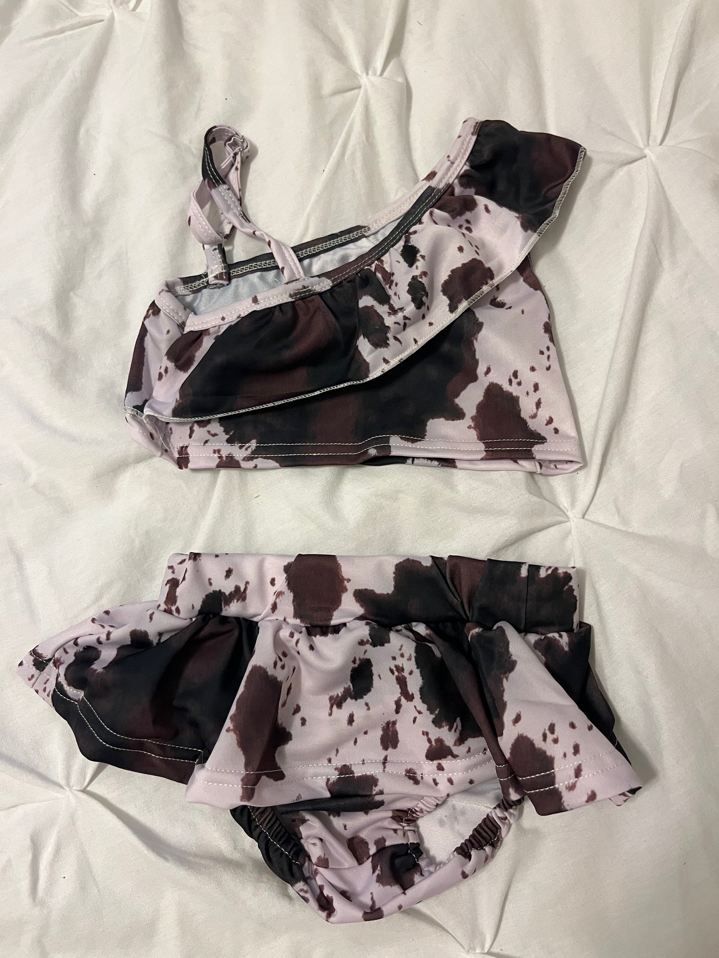 Brown/black cowhide swimsuit